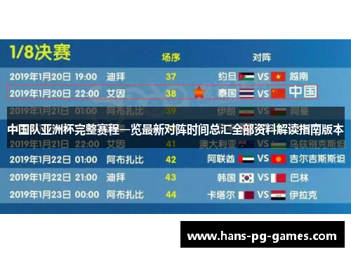 中国队亚洲杯完整赛程一览最新对阵时间总汇全部资料解读指南版本 中国队亚洲杯完整赛程一览最新对阵时间总汇全部资料解读指南版本
